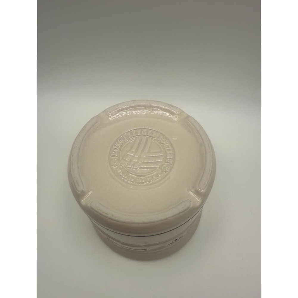 EUC Longaberger Pottery 1 Pint Crock Woven Traditions Classic Blue 4" - Picture 3 of 8